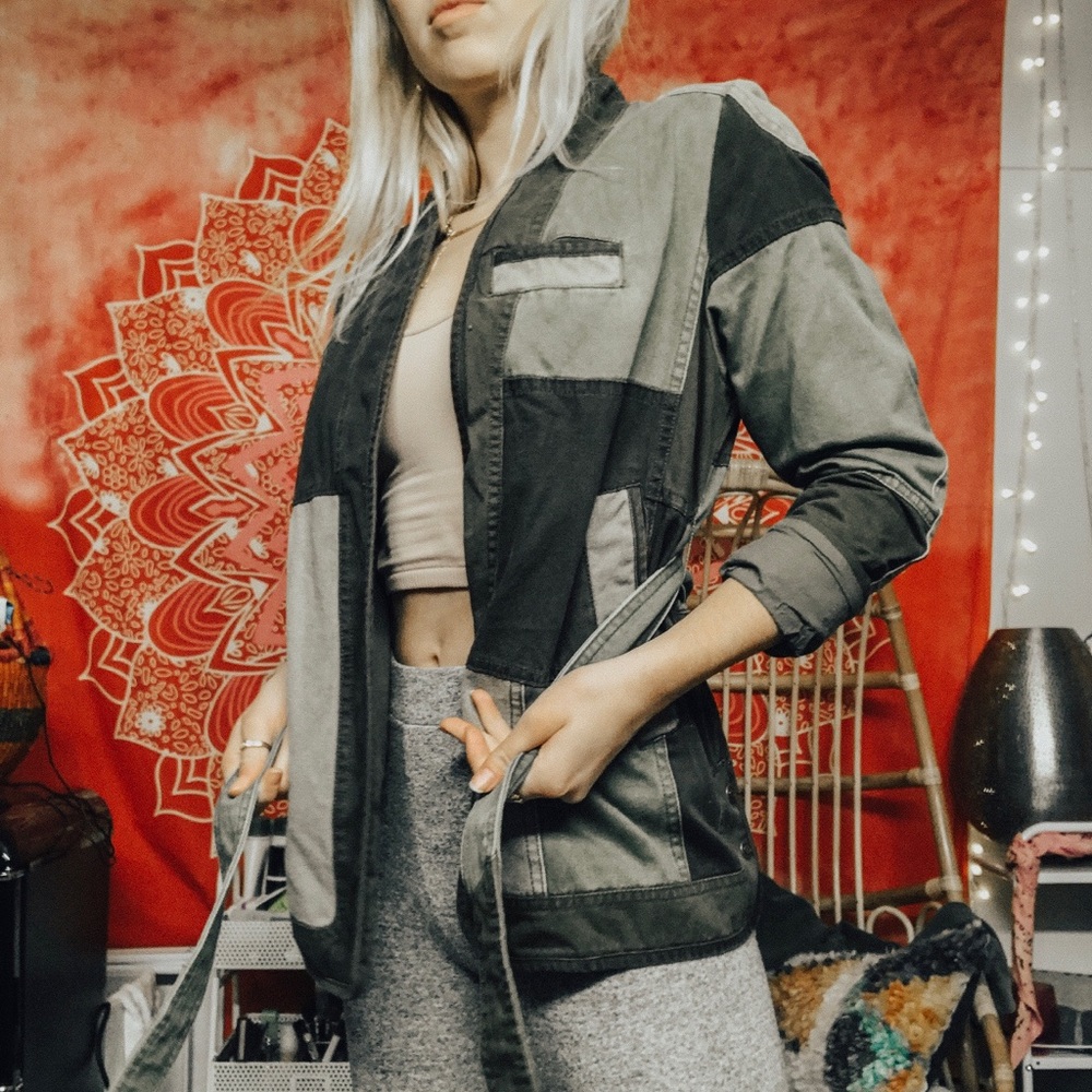 Silence and Noise military patch jacket.